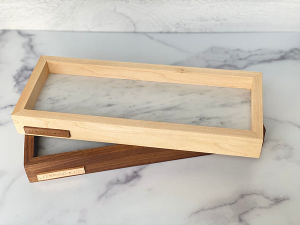 Tray | Wood and Marble | Narrow