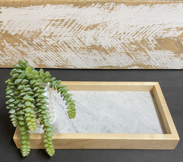 Tray | Wood and Marble | Wide