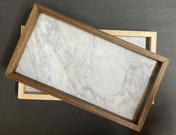 Tray | Wood and Marble | Wide