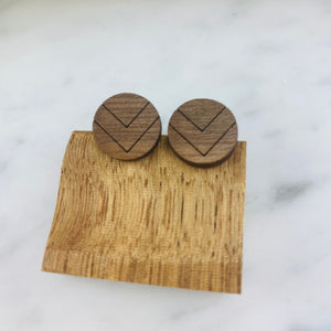 Wood Earrings | Circle + Chevron