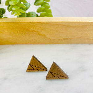 Wood Earrings | Triangle + Abstract