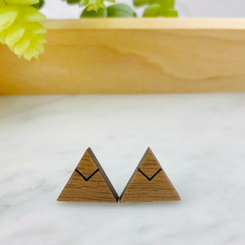 Wood Earrings | Triangle + Mountain